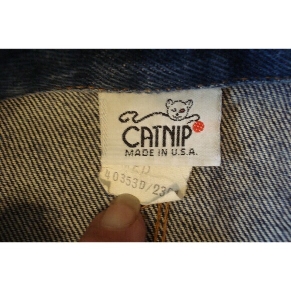 Catnip Vintage 80s Denim Jean Trucker Jacket Made In USA Coat Mens Size M - Picture 3 of 3
